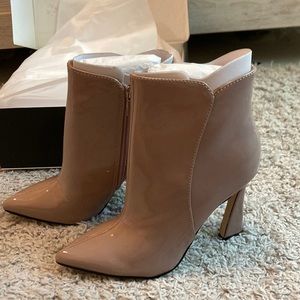 New Nine West Torrie Dress Booties Light Pink Patent 7.5